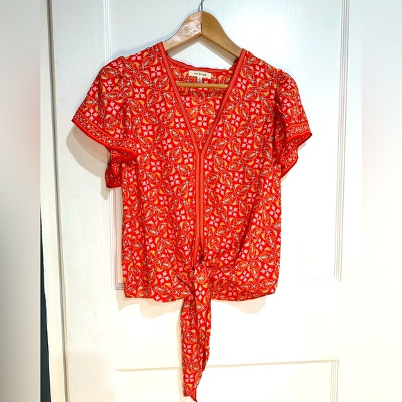 size small Max Studio red tie shirt - Picture 1 of 2